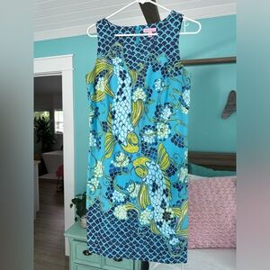 Lily Pulitzer dress with fish print, size 6, roomy fit